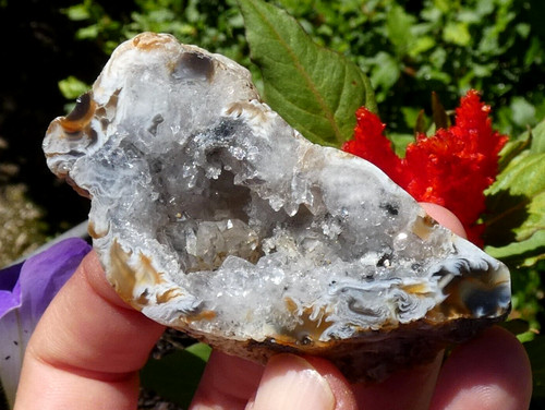 Agate quartz demi géode - demi,