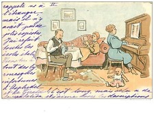 ILLUSTRATEURS. No. 688.SCENE DE VIE.MME AU PIANO,BEBE SCREAMING,Mr RACCOMODANT