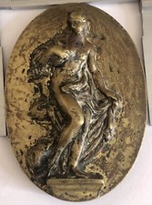 ANTIQUE SCULPTOR WOMAN SAFE LOCK COVER