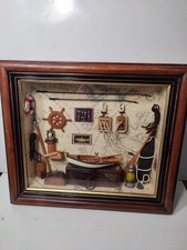 DIORAMA WINDOW FRAME FISHERMAN'S HOUSE BOAT 35X30 CM AQUAVENTURE NEW BOX B