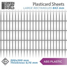 ABS Embossed White Plasticard - LARGE RECTANGLES - Styrene Plastic Sheets HIPS