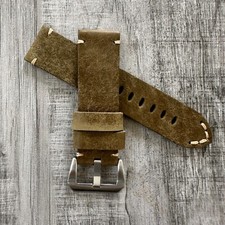 Véritable Cuir Épais Vert 24mm Bracelet de Montre Pour Panerai Lumineux Radiomir