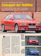 BMW M3 E36 against Porsche 968 CS test test report W140 endurance test car newspaper 31
