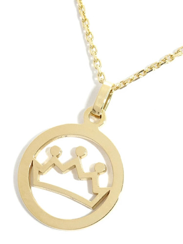Collier pendentif couronne - , en