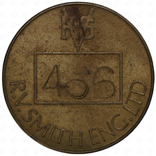 ND (c.1962) Great Britain R V Smith Engineering and Leisure Ltd Machine Token