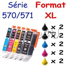 Lot de 10 cartouches génériques - Encres 570 / 571 XL pour imprimantes Canon