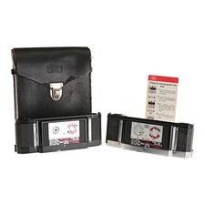 Set of Two Zeiss Ikon Contaflex Backs One Black and One Silver in Original Case