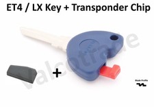 Uncut Key Blank for Vespa ET4. LX, LXV 125, 200, 250, 300 PLUS Transponder Chip.