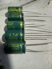 5 pieces Chongx 4.7uF 450V 105° electrolytic capacitor Ø9x12.5mm