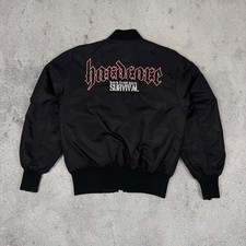 Hardcore United Bomber Jacket Black Mens Size S Gabber Rave Thunderdome