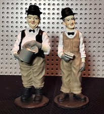 Laurel & Hardy Vintage Set 4.5” Resin Figurines by K’s Collection Hand Painted