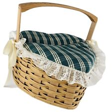 Red River Sampler HEART Basket Clarksville TN Valentine LACE Plaid Cushion XL
