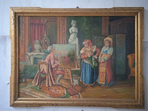 Cadre scène peintre peinture - scène,