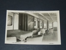 CPA POSTCARD 1930 LINER BELGE MARITIME COMPANY SS LEOPOLDVILLE VERANDA