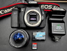 Canon EOS 60D 18MP Digital SLR Camera w/ Canon EF-S 18-55mm Lens, Sunpak Flash+