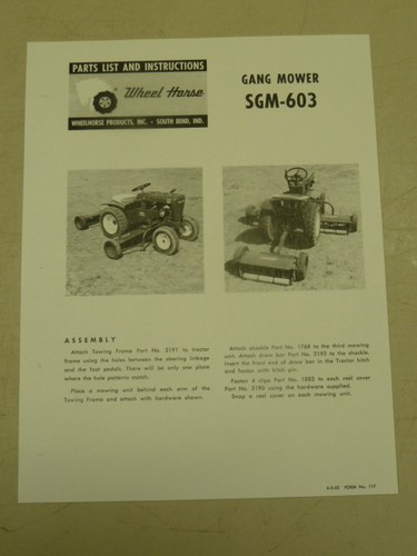 1962 wheel horse tractor - 1962,
