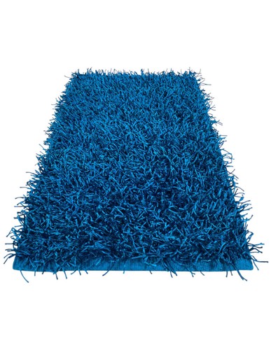 Tapis shaggy bleu moderne - tapis,