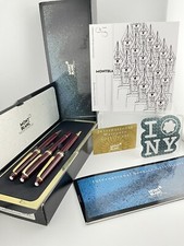 MONTBLANC 3x SET Meisterstuck Classic Burgundy Gold Fountain, Ballpoint, Pencil