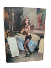 tableau : magnifique huile sur panneau du peintre contemporain Manuel Leonardi