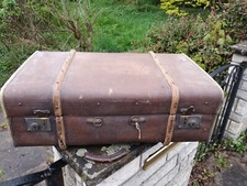 Malle valise ancienne vintage de cabine 1900 étiquettes SNCF Strasbourg saint ma