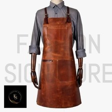Tablier cuir forgeron boucher chef cuisine travail du bois marron vêtements d...
