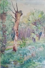 Roméo Dumoulin (1883-1944) - aquarelle - 31 x 21 cm - signée - école Belge