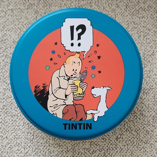 Tintin boîte métal ronde - métal,