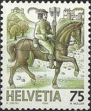 Timbre Chevaux Suisse 1313 ** (52475AW)