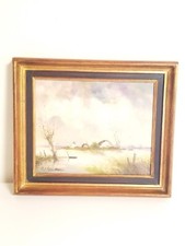 Painter André-Charle NAULEAU Le Marais Flooded 