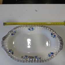 GRAND PLAT OVALE PORCELAINE CHODZIEZ POLOGNE 34X20CM 650GR  BORDURE OR LUBIANA