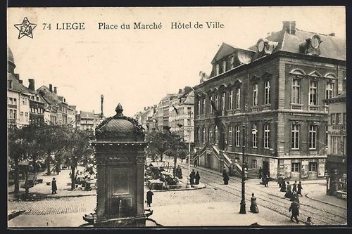 Cpa liege place marche - place,