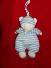 Doudou Peluche Jemini Ours Luminou Blanc Bleu