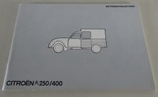 Owners Manual Citroen 2CV Fourgonnette 250/400 Box Duck from 1965