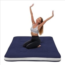Japanese Floor Futon Mattress Extra Thick Folding Roll Up Bed Topper Mat (Twin)