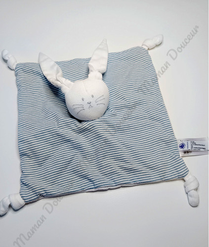 Doudou carré lapin blanc - lapin,