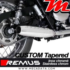 2x silencieux échappement REMUS Tapered Inox chromé Triumph Bonneville T120 2021