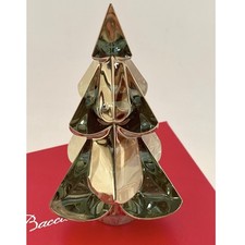 NEW BACCARAT Gold Crystal Noel Snowy Fir Christmas Tree Retired Collectible