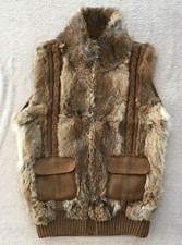 Oakwood womens Knitted Real Rabbit Fur Vest Gilet Waistcoat jacket size 1