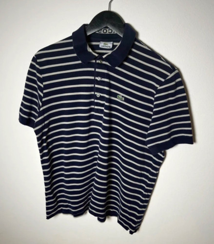 Polo lacoste rayé - lacoste, bleu