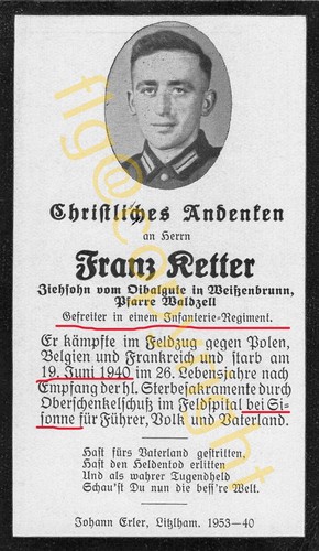 Sterbebild soldat allemand - soldat,