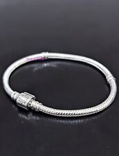 NEW PANDORA 598816C00 925 Silver Moments Barrel Clasp Snake Chain Bracelets