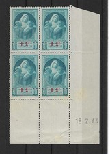 FRANCE YVERT Bienfaisance n° 29 neuf avec charnière - bloc de 4 coin daté