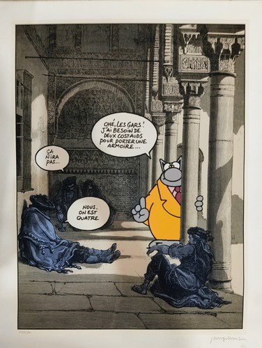 Sérigraphie chat geluck - le,