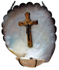 Benitier sculpture shell mother-of-pearl souvenir seaside circa 1920