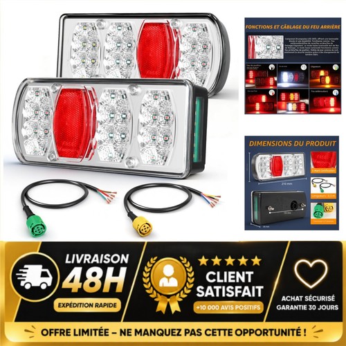 Feux arrière led remorque - led,