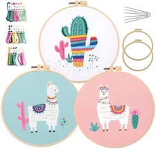 Kit de Broderie Débutants Complet avec Cadre - Fil Coton, Toile, Aiguilles - ...