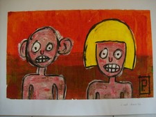 Tableau Art brut - Le couple -