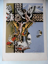 Jean-Pierre ALAUX Signed Lithograph No. 40/150 Surrealism Eroticism Erotic Art