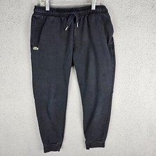 LACOSTE Mens SPORT Fleece Tennis Sweatpants Jogger Trackpant Black Size Medium