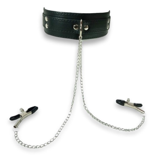 Collier bdsm avec pinces - bdsm,